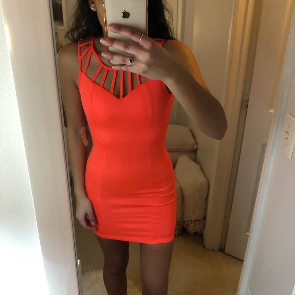 Coral dress from Charlotte Russe